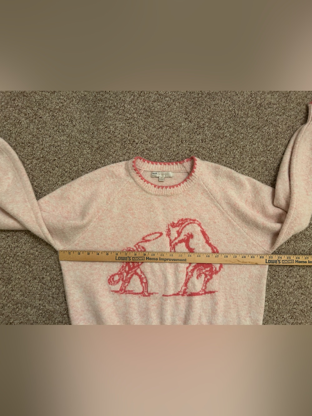 Anthropologie Flat White Cowboy Crew Neck Sweater size L - Picture 7 of 10